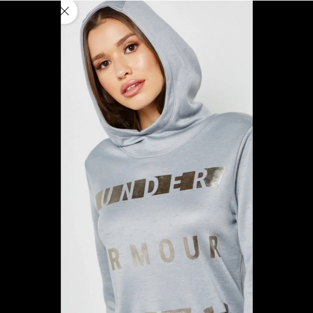 Under Armour Pullover Fleece Hoodie Sweatshirt Steal Gray Silver